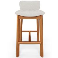 Kit 02 Banquetas Alta Para Cozinha Sala De Jantar Bar Dara L02 Bouclê Cru - Lyam Decor - 3