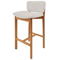 Kit 02 Banquetas Alta Para Cozinha Sala De Jantar Bar Dara L02 Bouclê Cru - Lyam Decor - 7