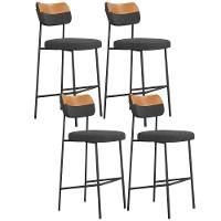 Kit 04 Banquetas Alta Bar Cozinha Sala Jantar Whisky Melina L02 Couríssimo Whisky Linho Chumbo - Lyam Decor - 1
