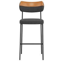 Kit 04 Banquetas Alta Bar Cozinha Sala Jantar Whisky Melina L02 Couríssimo Whisky Linho Chumbo - Lyam Decor - 3