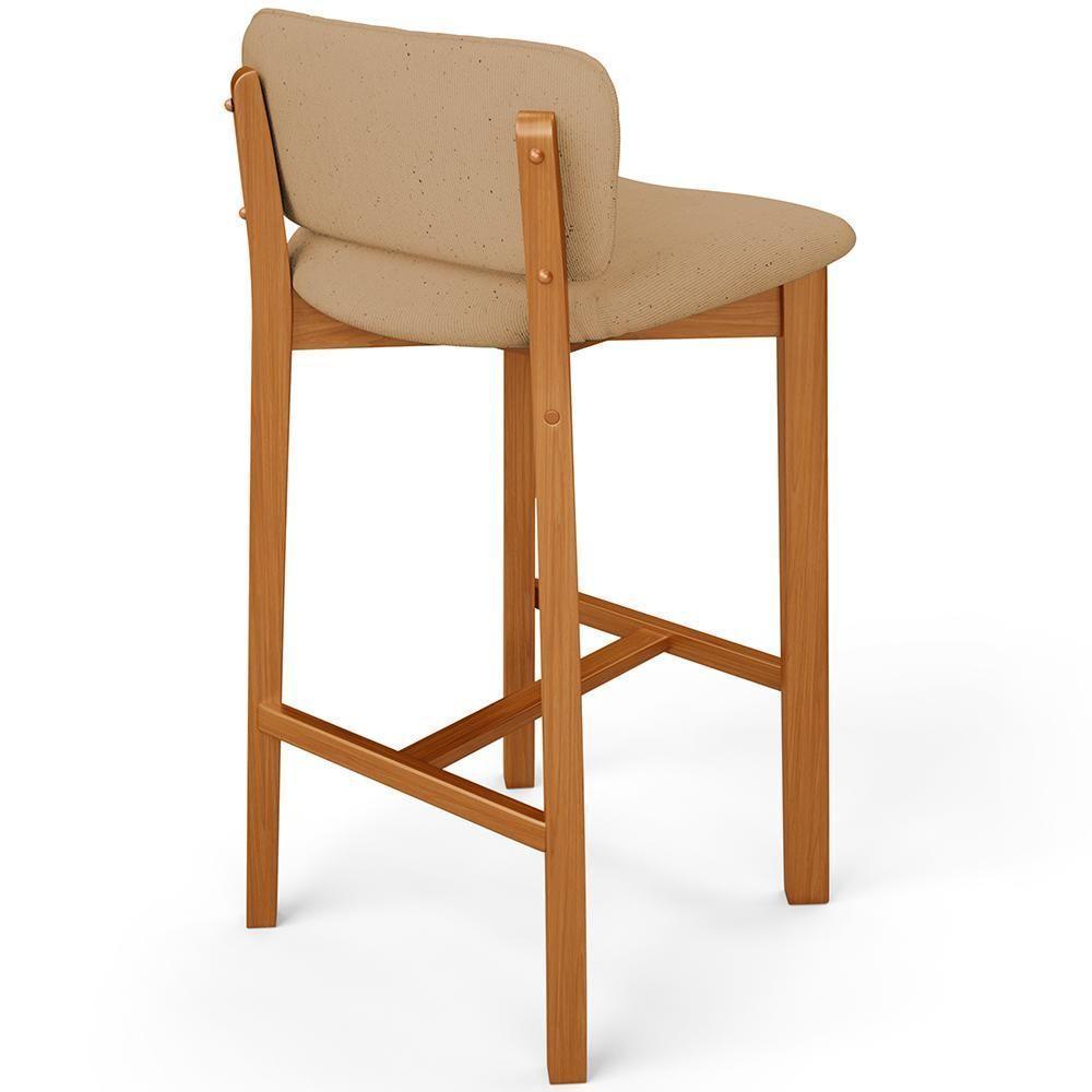 Banqueta Alta Para Cozinha Sala De Jantar Bar Dara L02 Linho Bege Escuro - Lyam Decor - 7