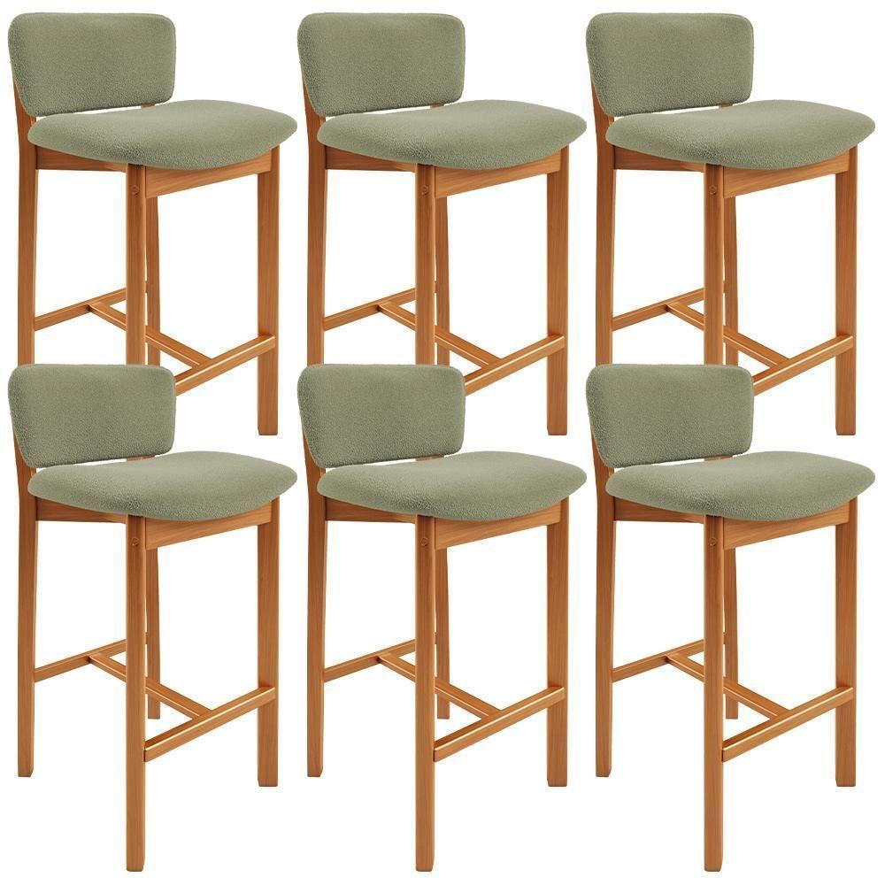 Kit 06 Banquetas Alta Para Cozinha Sala De Jantar Bar Dara L02 Bouclê Oliva - Lyam Decor - 1