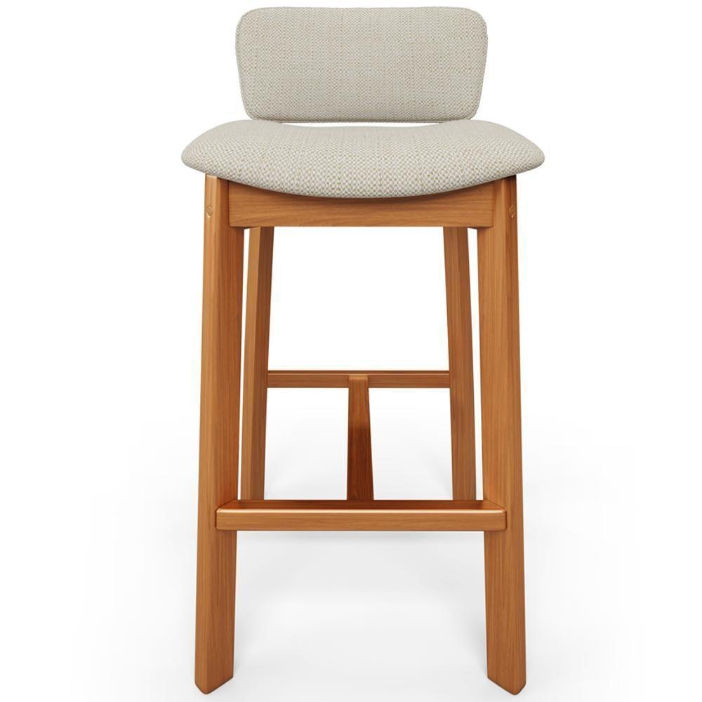 Kit 4 Banqueta Alta Para Cozinha Sala De Jantar Bar Dara L02 Linho Champagne - Lyam Decor - 3