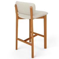 Kit 4 Banqueta Alta Para Cozinha Sala De Jantar Bar Dara L02 Linho Champagne - Lyam Decor - 8