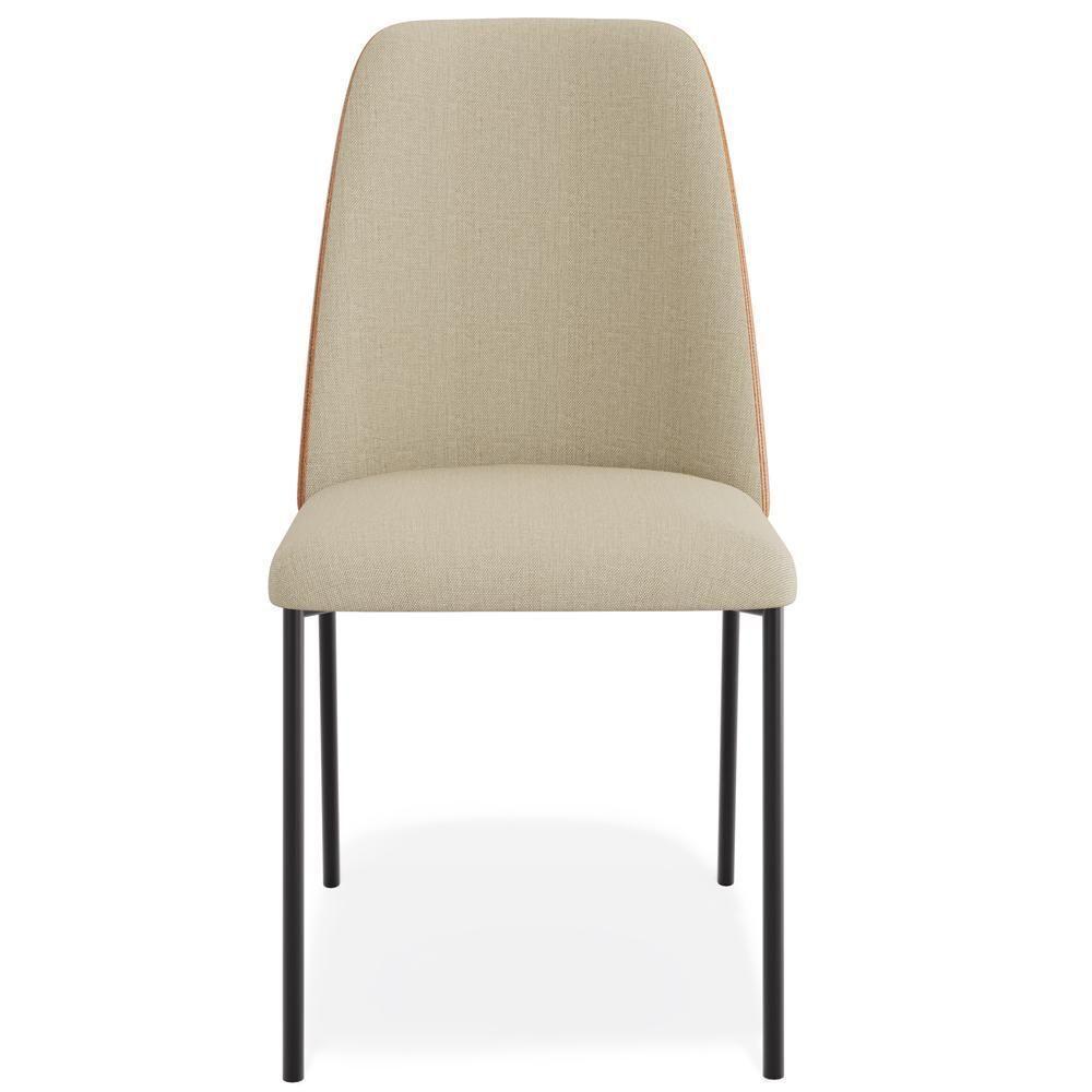 Kit 03 Cadeiras Decorativa Estofada Sala De Jantar Bella L02 Couríssimo Whisky Linho Bege - Lyam Decor - 3