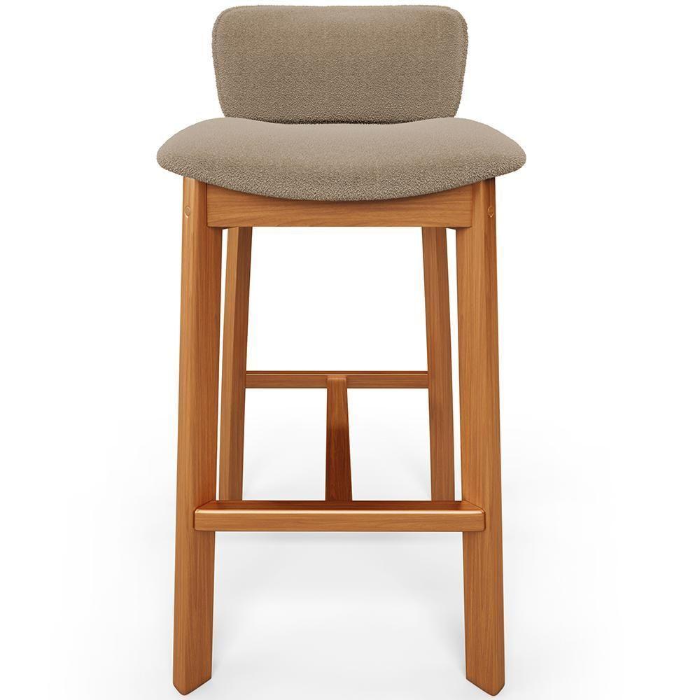 Kit 05 Banquetas Alta Para Cozinha Sala De Jantar Bar Dara L02 Bouclê Bege - Lyam Decor - 3