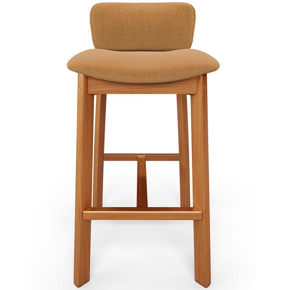 Kit 02 Banquetas Alta Para Cozinha Sala De Jantar Bar Dara L02 Bouclê Mostarda - Lyam Decor - 3