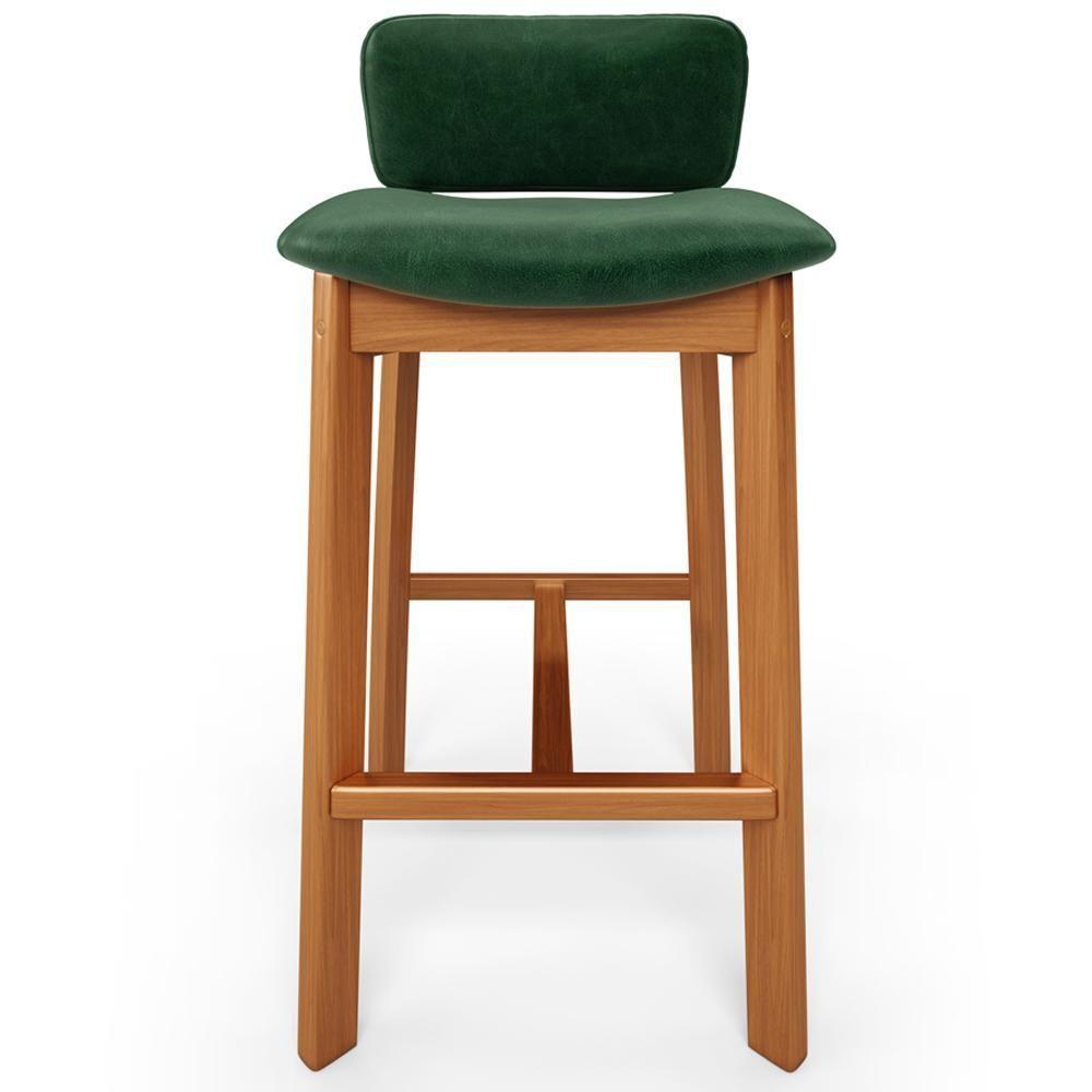 Banqueta Alta Para Cozinha Sala De Jantar Bar Dara L02 Couríssimo Verde Musgo - Lyam Decor - 3