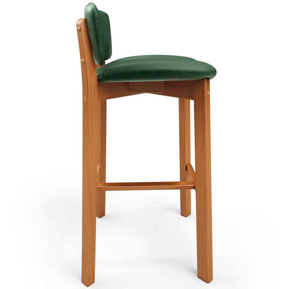 Banqueta Alta Para Cozinha Sala De Jantar Bar Dara L02 Couríssimo Verde Musgo - Lyam Decor - 6