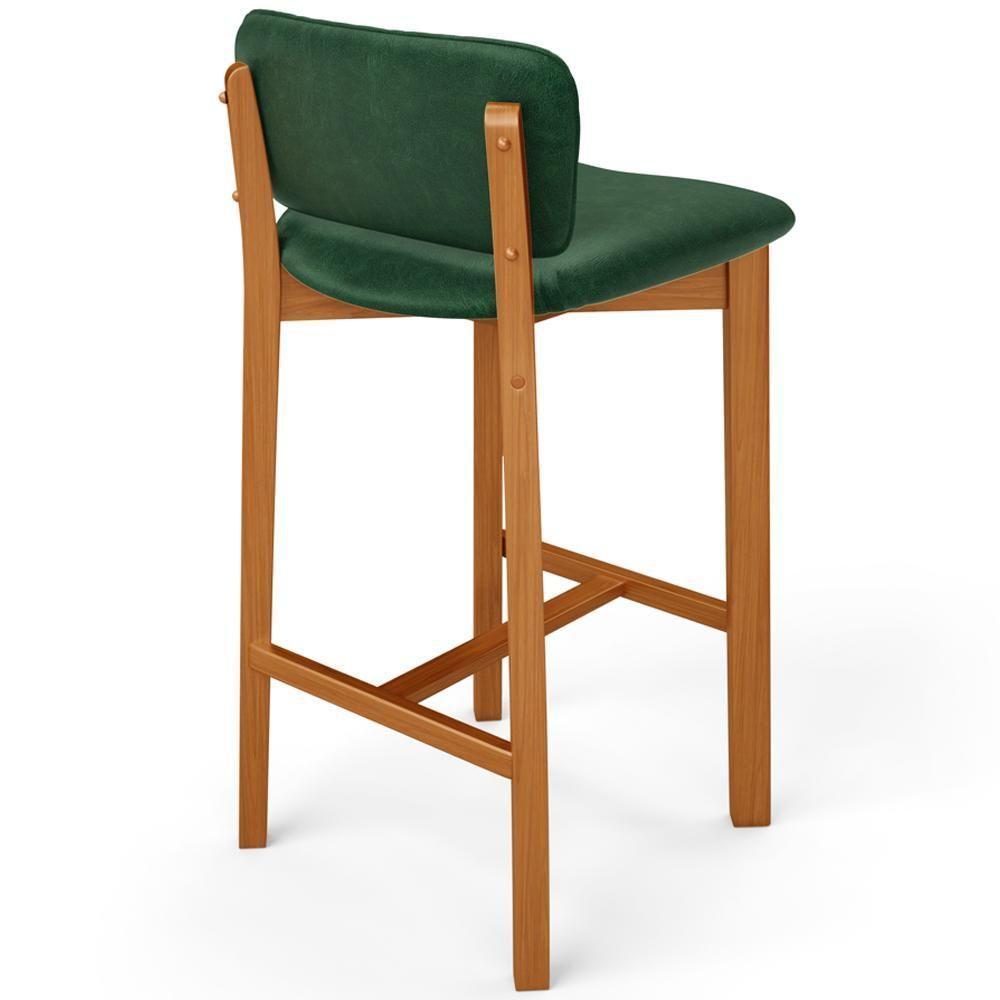 Banqueta Alta Para Cozinha Sala De Jantar Bar Dara L02 Couríssimo Verde Musgo - Lyam Decor - 8