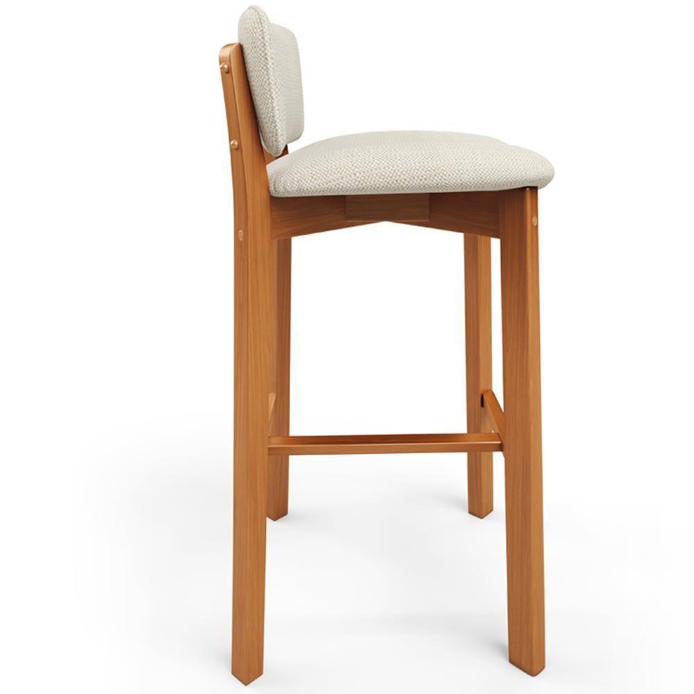 Banqueta Alta Para Cozinha Sala De Jantar Bar Dara L02 Linho Champagne - Lyam Decor - 8