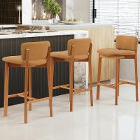 Banqueta Alta Para Cozinha Sala De Jantar Bar Dara L02 Bouclê Mostarda - Lyam Decor - 2