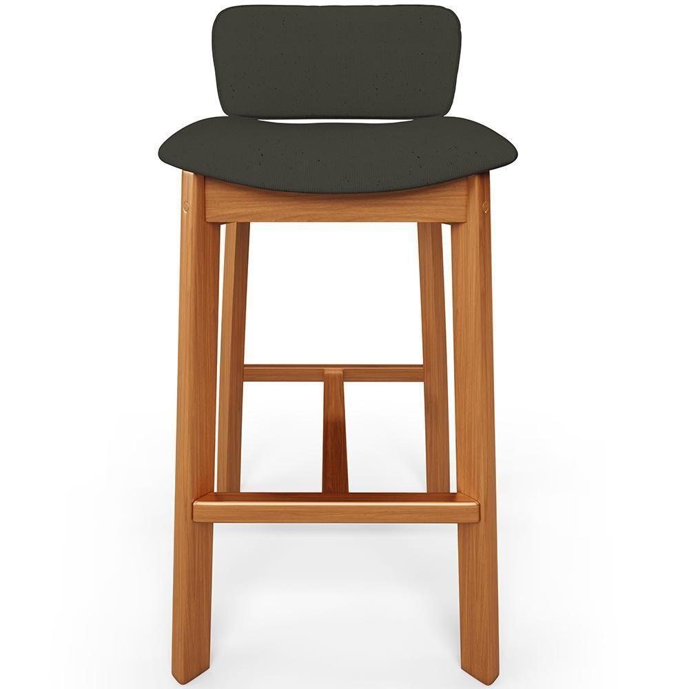 Kit 05 Banquetas Alta Para Cozinha Sala De Jantar Bar Dara L02 Linho Verde Musgo - Lyam Decor - 4