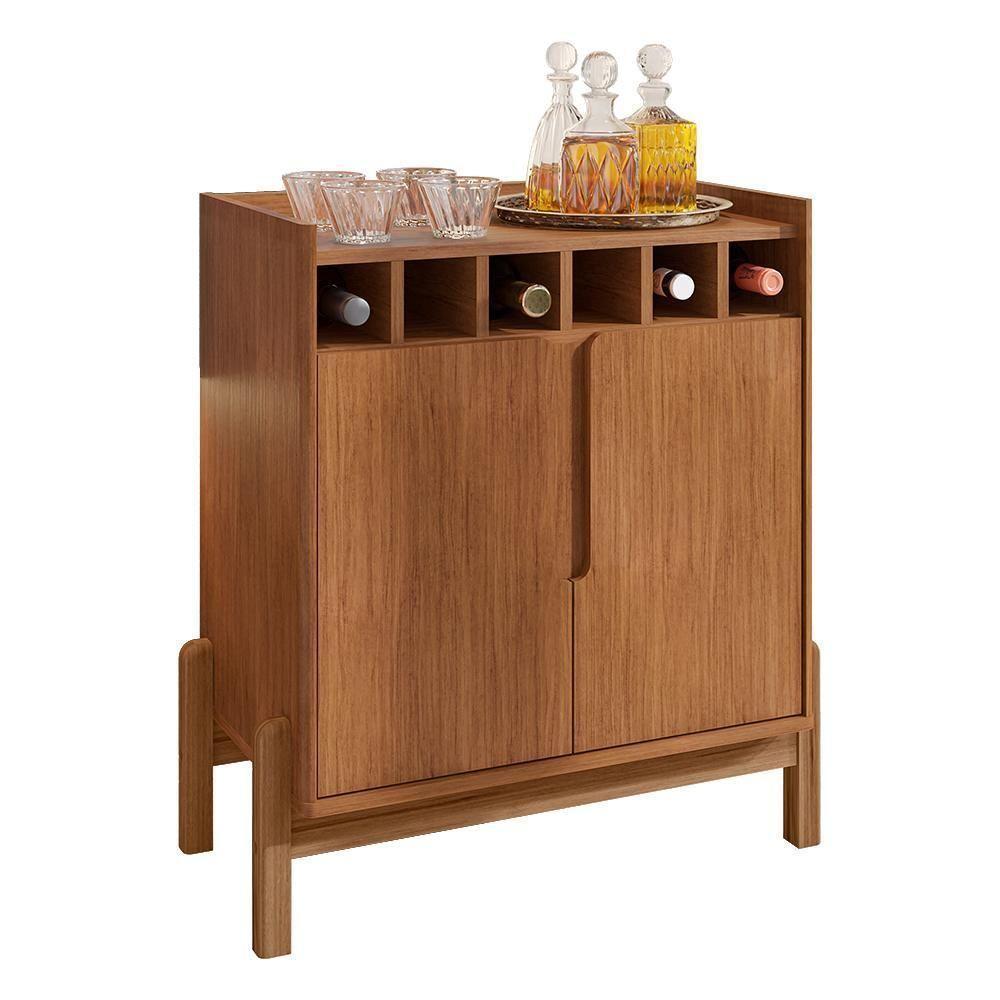 Aparador Barzinho Lizz Com Adega 2 Portas Cedro - Casa D Cedro - 1