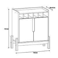 Aparador Barzinho Lizz Com Adega 2 Portas Cedro - Casa D Cedro - 4