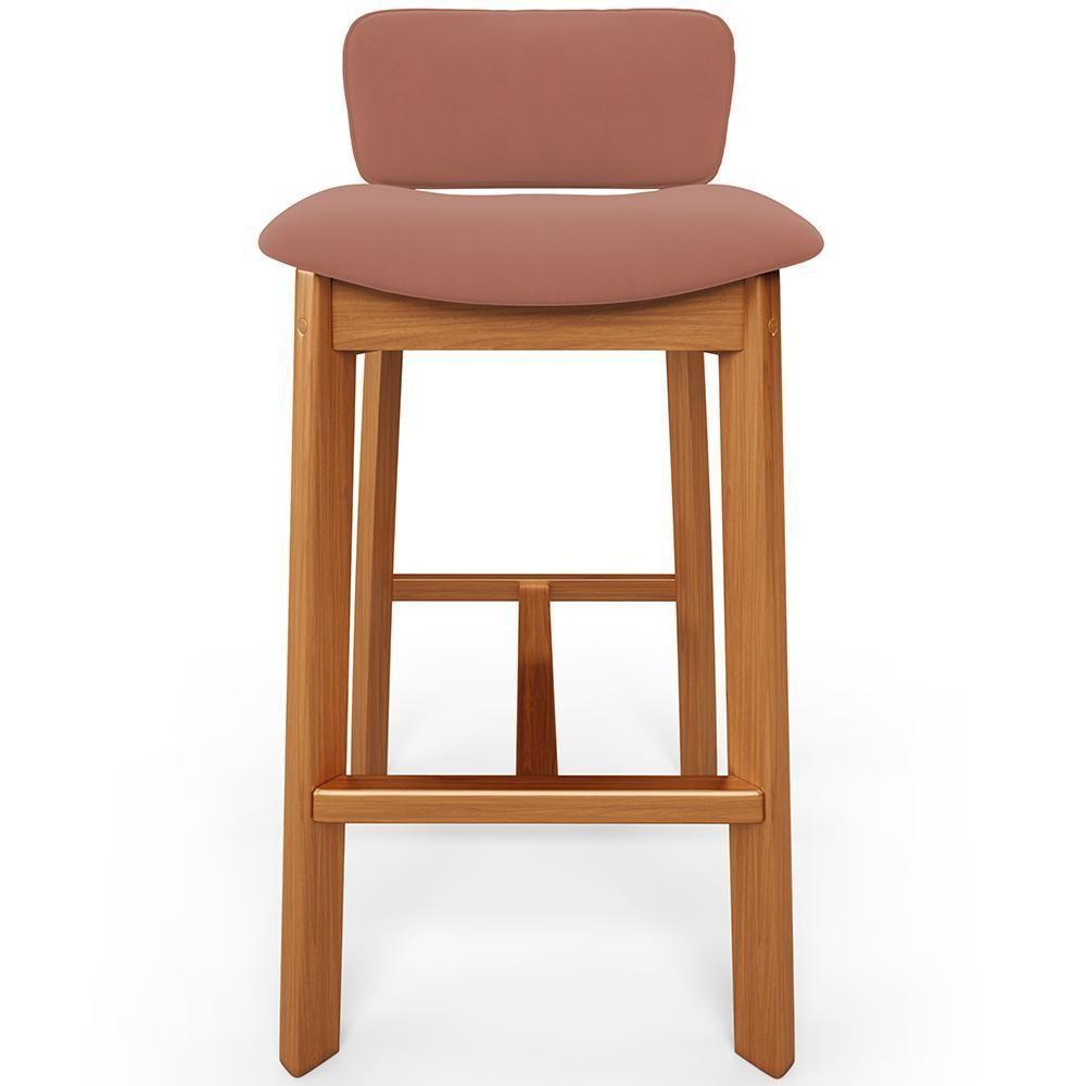 Kit 03 Banquetas Alta Para Cozinha Sala De Jantar Bar Dara L02 Suede Rosê - Lyam Decor - 3