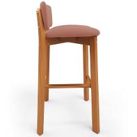 Kit 03 Banquetas Alta Para Cozinha Sala De Jantar Bar Dara L02 Suede Rosê - Lyam Decor - 6