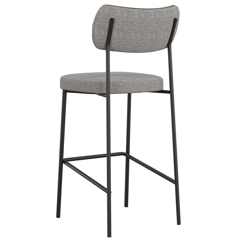 Kit 05 Banquetas Alta Bar Cozinha Sala Jantar Preto Melina L02 Couríssimo Preto Linho Cinza - Lyam Decor - 8