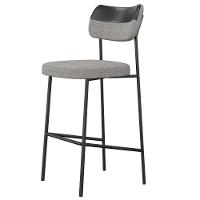 Kit 05 Banquetas Alta Bar Cozinha Sala Jantar Preto Melina L02 Couríssimo Preto Linho Cinza - Lyam Decor - 7