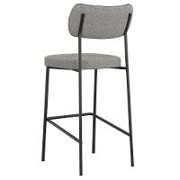 Kit 05 Banquetas Alta Bar Cozinha Sala Jantar Preto Melina L02 Couríssimo Preto Linho Cinza - Lyam Decor - 8