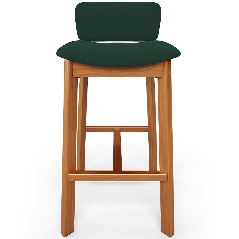 Kit 05 Banquetas Alta Para Cozinha Sala De Jantar Bar Dara L02 Suede Verde Musgo - Lyam Decor - 5