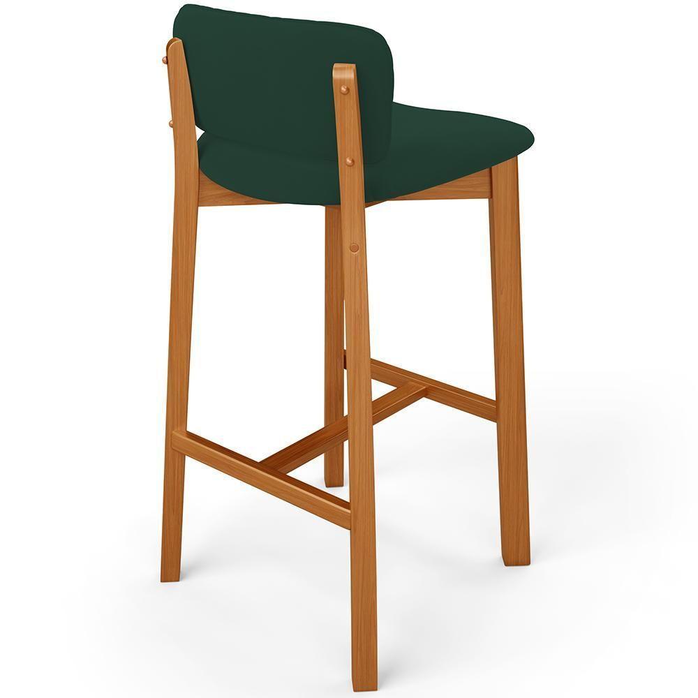 Kit 05 Banquetas Alta Para Cozinha Sala De Jantar Bar Dara L02 Suede Verde Musgo - Lyam Decor - 7