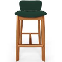 Kit 05 Banquetas Alta Para Cozinha Sala De Jantar Bar Dara L02 Suede Verde Musgo - Lyam Decor - 5