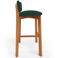 Kit 05 Banquetas Alta Para Cozinha Sala De Jantar Bar Dara L02 Suede Verde Musgo - Lyam Decor - 6