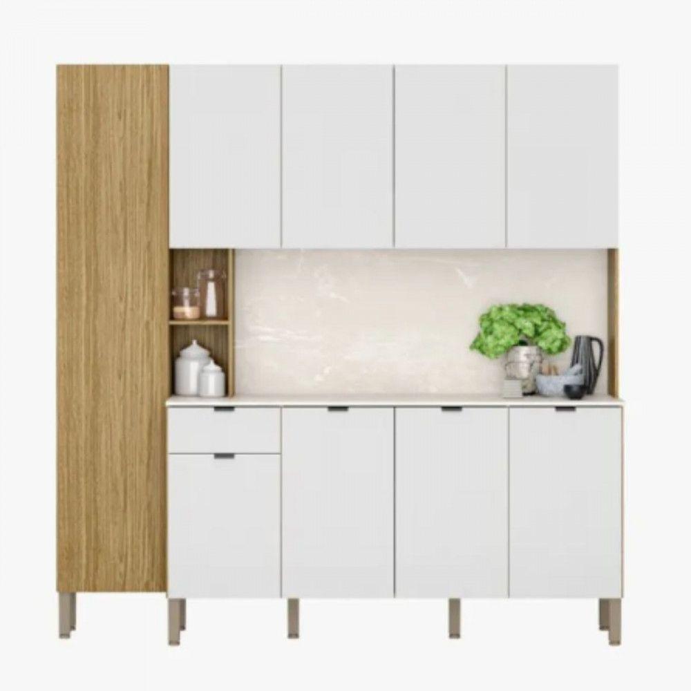 Cozinha Compacta Pulse Com Tampo 9 Portas 1 Gavetas Freijo/artico/freijo Riscatto - 1