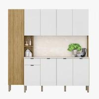 Cozinha Compacta Pulse Com Tampo 9 Portas 1 Gavetas Freijo/artico/freijo Riscatto - 1