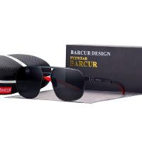 Óculos De Sol Polarizados Design Quadrado Com Proteção Uv400 Preto Verde - 1