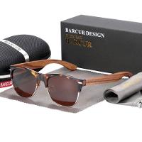 Óculos Escuros De Madeira Para Homens E Mulheres Proteção Uv400 Marrom - 1