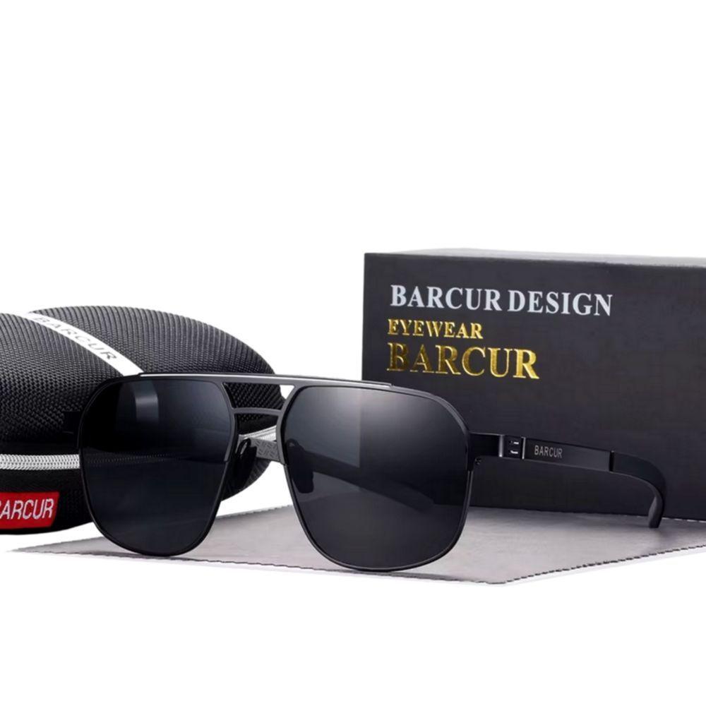 Óculos De Sol Polarizados Design Quadrado Com Proteção Uv400 Cinza Escuro - 1