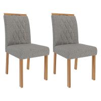 Conjunto 2 Cadeiras Juliana Wood Madeira-linho Grafite - Cimol Móveis Madeira-linho Grafite - 1