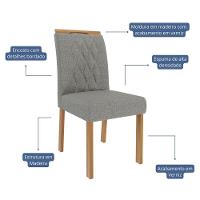 Conjunto 2 Cadeiras Juliana Wood Madeira-linho Grafite - Cimol Móveis Madeira-linho Grafite - 2