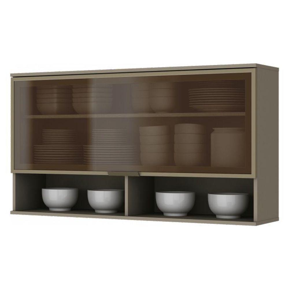 Armário Aéreo 1 Porta Basculante Vidro 120cm Connect Duna - Móveis Henn Duna - 1