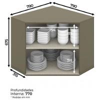 Armário Aéreo Canto Oblíquo 2 Portas Connect Duna-cristal - Móveis Henn Duna-cristal - 3