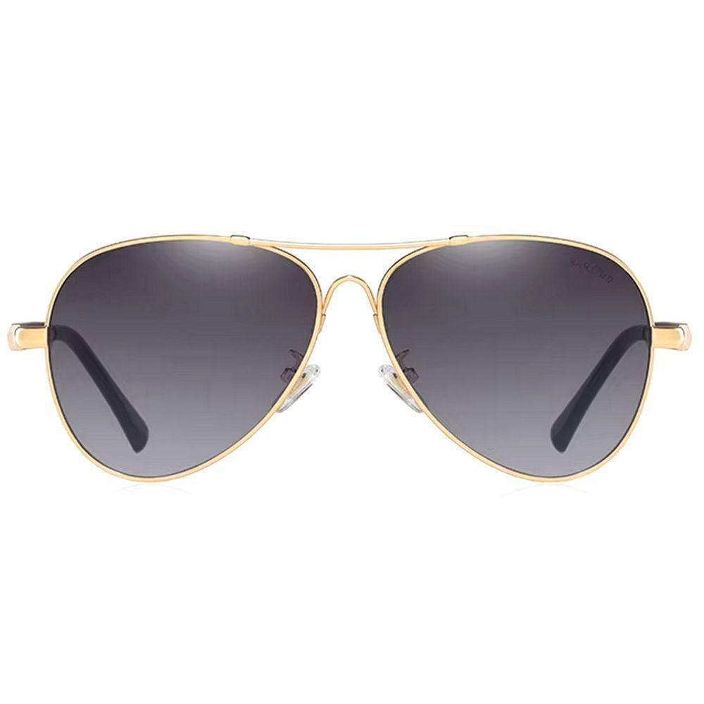 Óculos De Sol Design Titanium Aluminio Estilo Piloto Polarizado Uv400 Dourado - 2