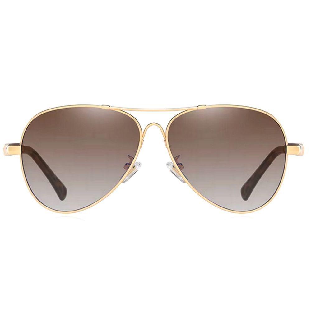 Óculos De Sol Design Titanium Aluminio Estilo Piloto Polarizado Uv400 Marrom - 2