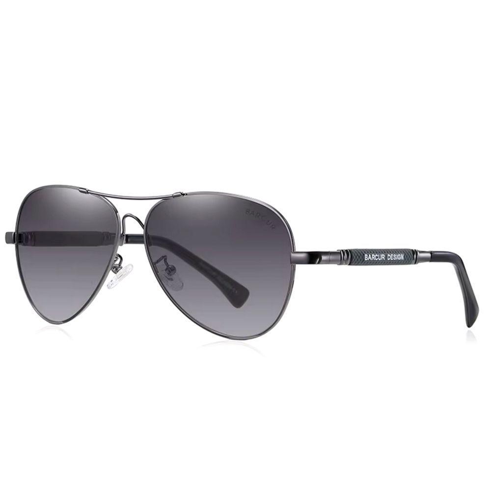 Óculos De Sol Design Titanium Aluminio Estilo Piloto Polarizado Uv400 Cinza - 2