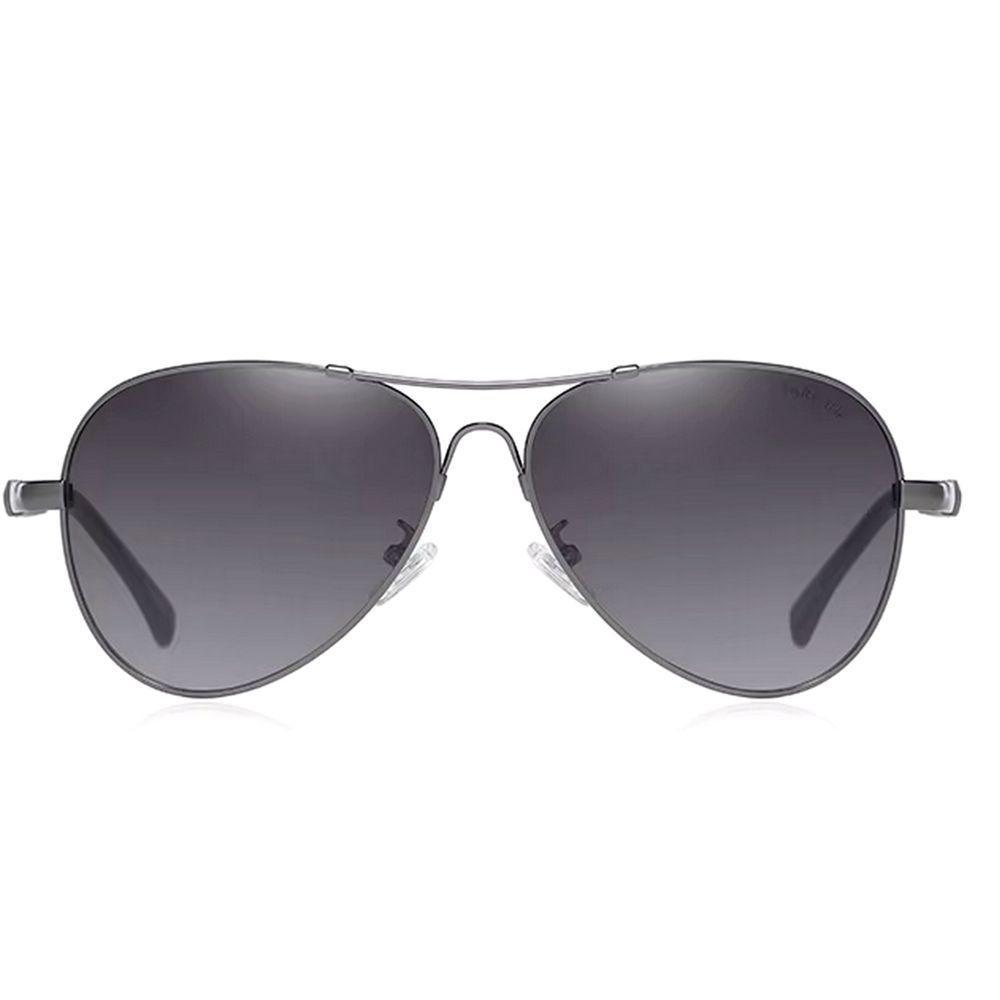Óculos De Sol Design Titanium Aluminio Estilo Piloto Polarizado Uv400 Cinza - 3