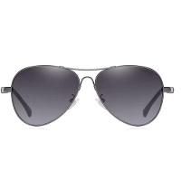 Óculos De Sol Design Titanium Aluminio Estilo Piloto Polarizado Uv400 Cinza - 3