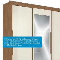 Guarda-roupa Casal 204cm 3 Pt 9 Gv C Esp Arnaut Estilo Mm Jatoba/areia - 5