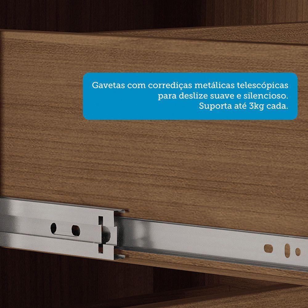 Cômoda 130,20cm 2 Pt E 4 Gv Eliot Estilo Mm Jatoba/grafitte - 5