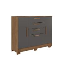 Cômoda 130,20cm 2 Pt E 4 Gv Eliot Estilo Mm Jatoba/grafitte - 2