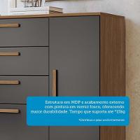 Cômoda 130,20cm 2 Pt E 4 Gv Eliot Estilo Mm Jatoba/grafitte - 7