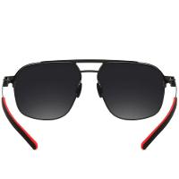 Óculos De Sol Polarizados Design Quadrado Com Proteção Uv400 Preto Vermelho