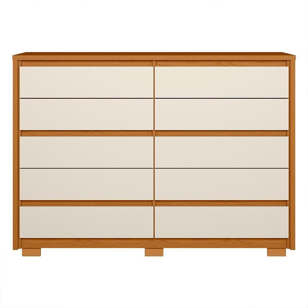 Cômoda Duetto 10 Gavetas Cinamomo-off White - Móveis Albatroz Cinamomo-off White - 3