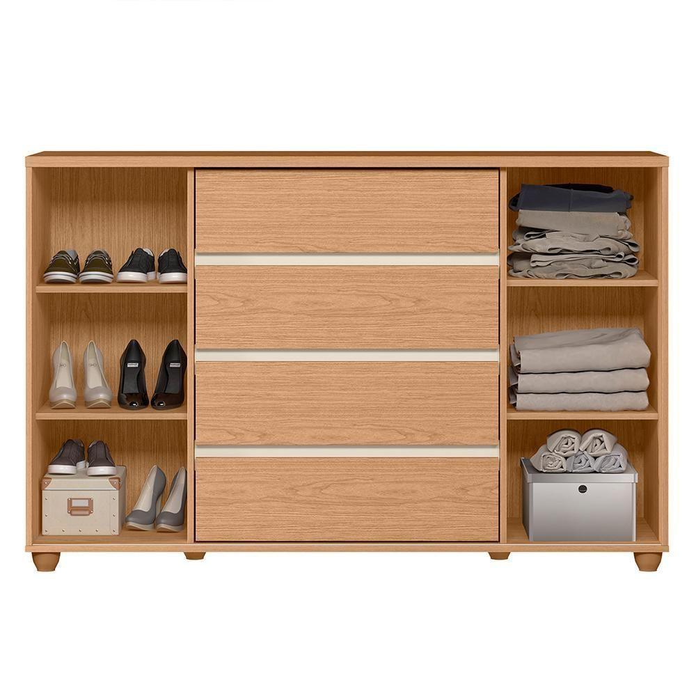 Cômoda Evidenza 2 Portas E 4 Gavetas Flex Freijó-off White - Móveis Albatroz Freijó-off White - 2