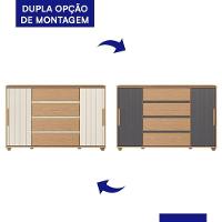 Cômoda Evidenza 2 Portas E 4 Gavetas Flex Freijó-off White - Móveis Albatroz Freijó-off White - 3